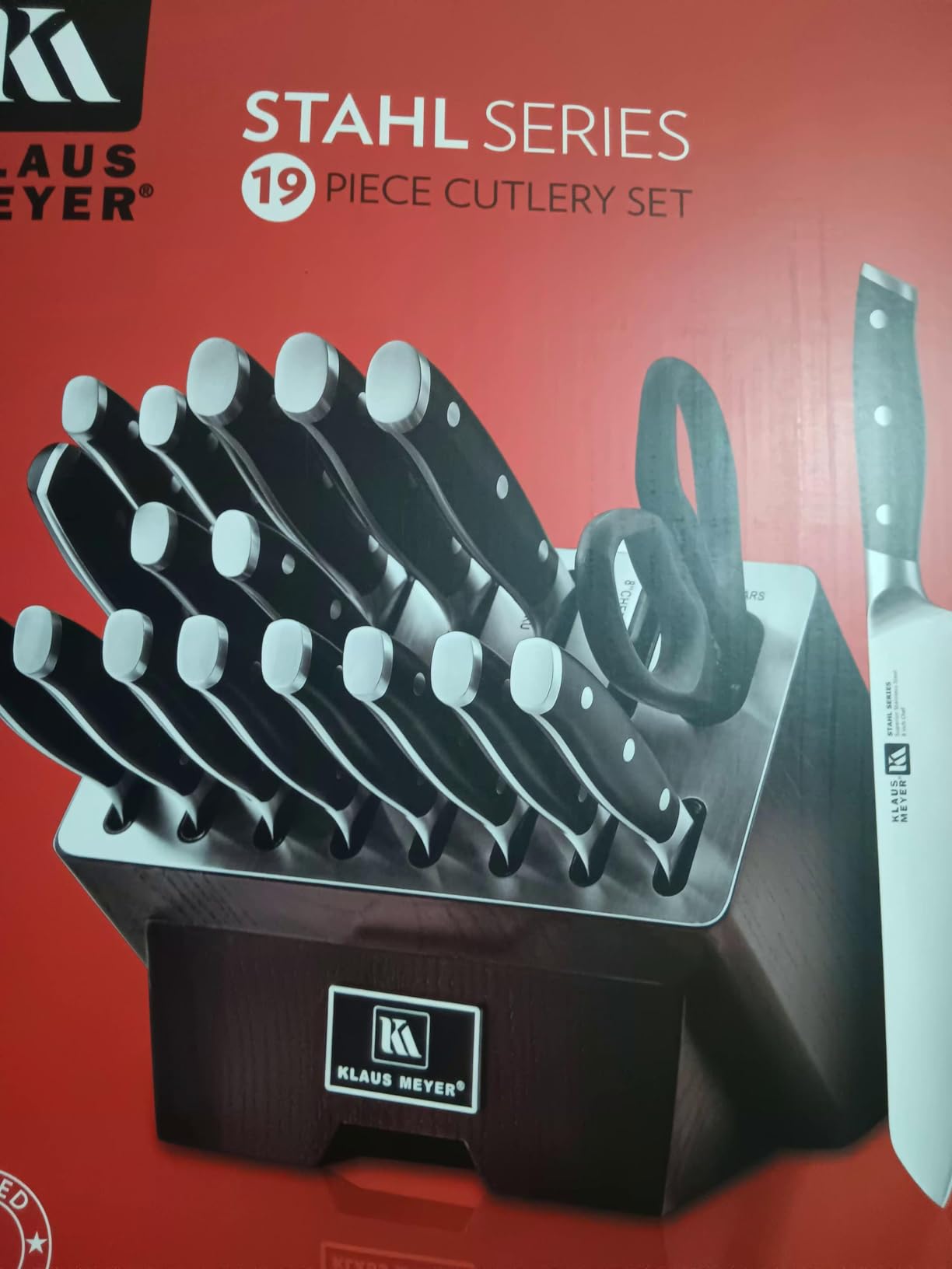 Klaus Meyer Stahl 19-Piece German Steel Kitchen Knife Block Set (Black) customer photo 1