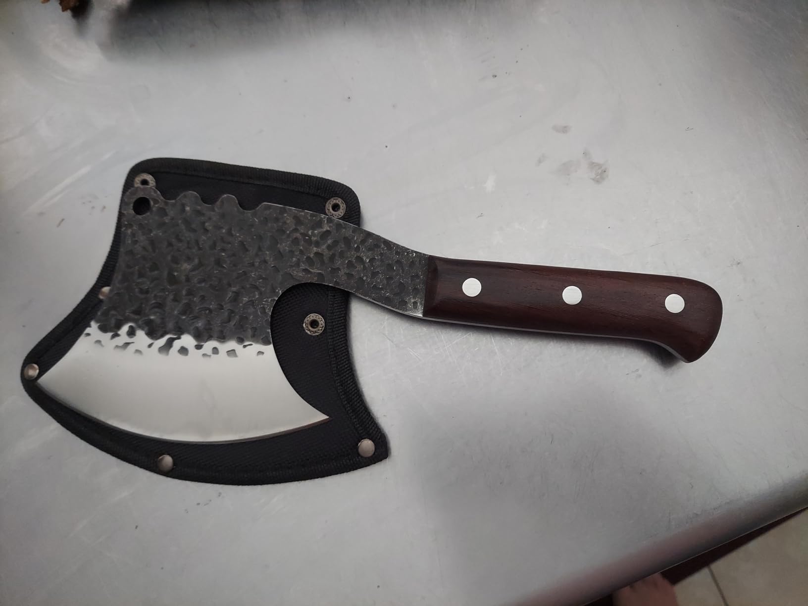 ROCOCO Meat Bone Cleaver Knife - Silver Heavy Duty Butcher Kitchen Axes customer photo 2