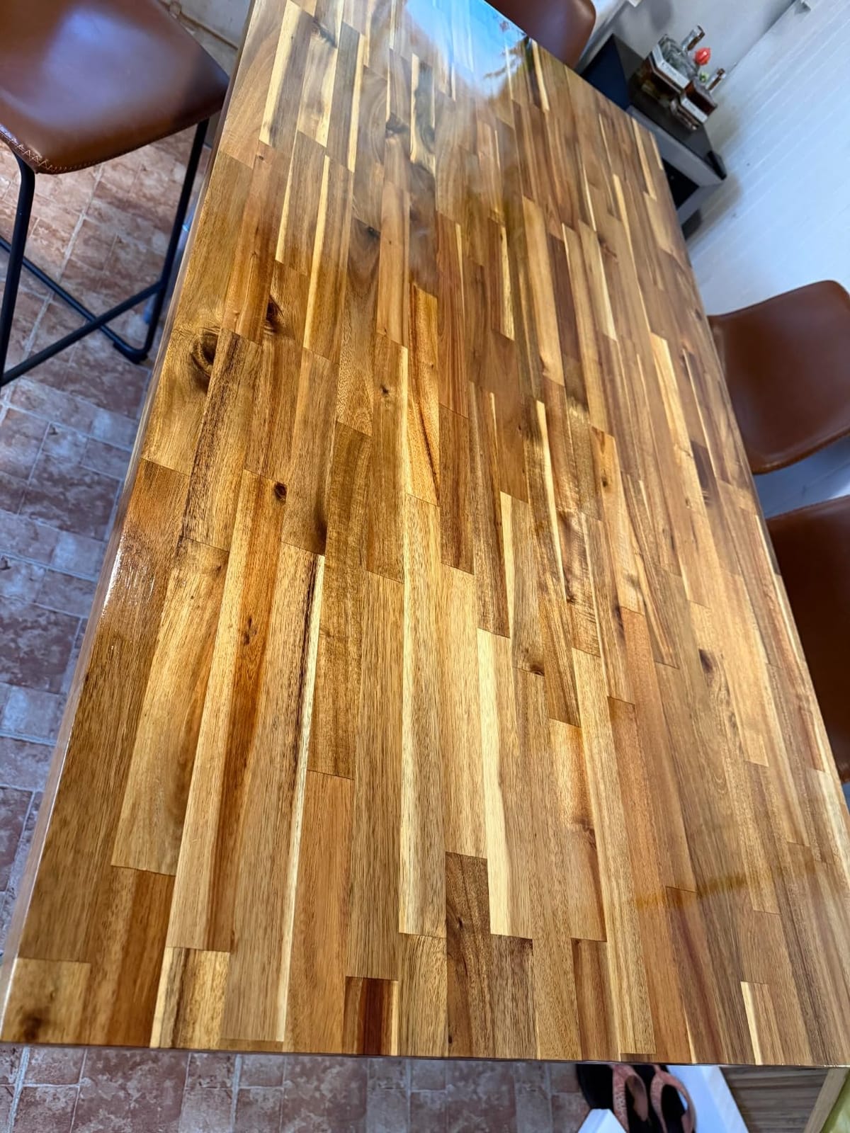 Howizz Acacia Butcher Block Countertop 72 x 25 x 1.5 Inches, Unfinished Solid Wood Table Top for DIY Desk Top, Workbench Top, Kitchen Countertop customer photo 2