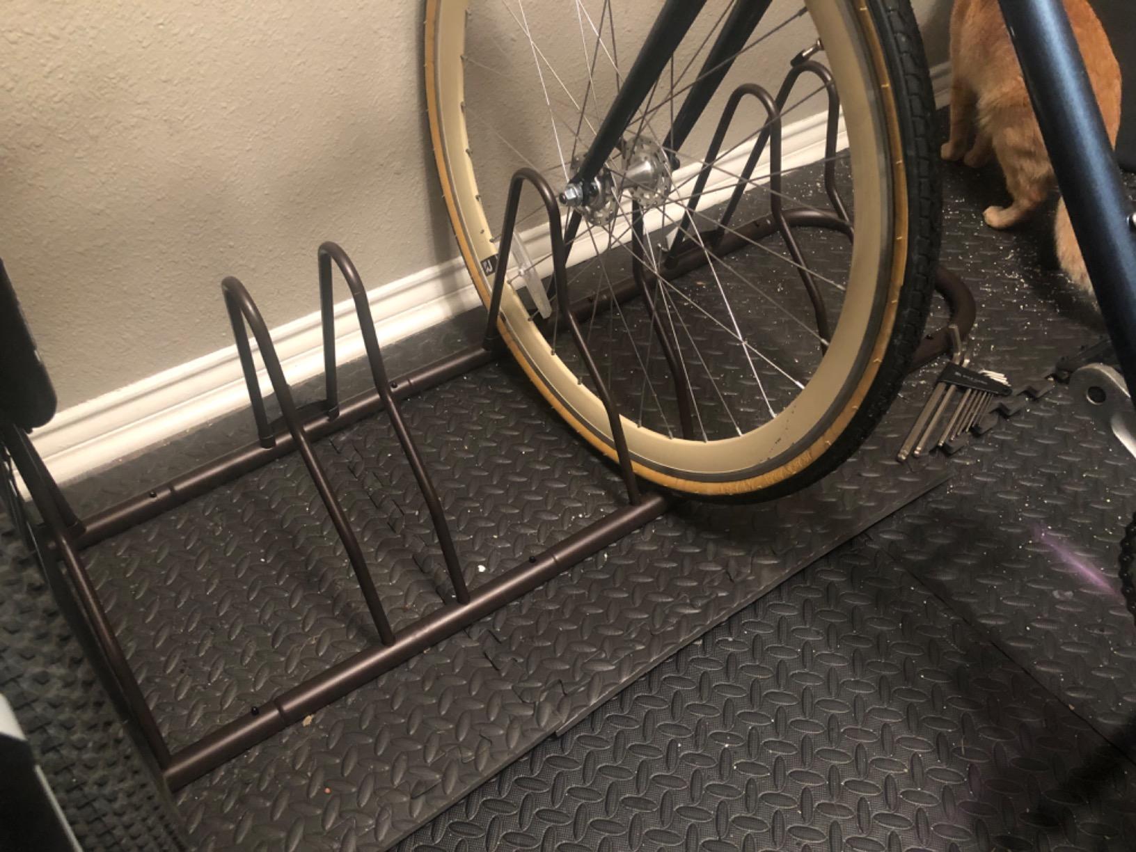 Simple Houseware 5-Bike Adjustable Floor Storage Rack for Garage, Black customer photo 1