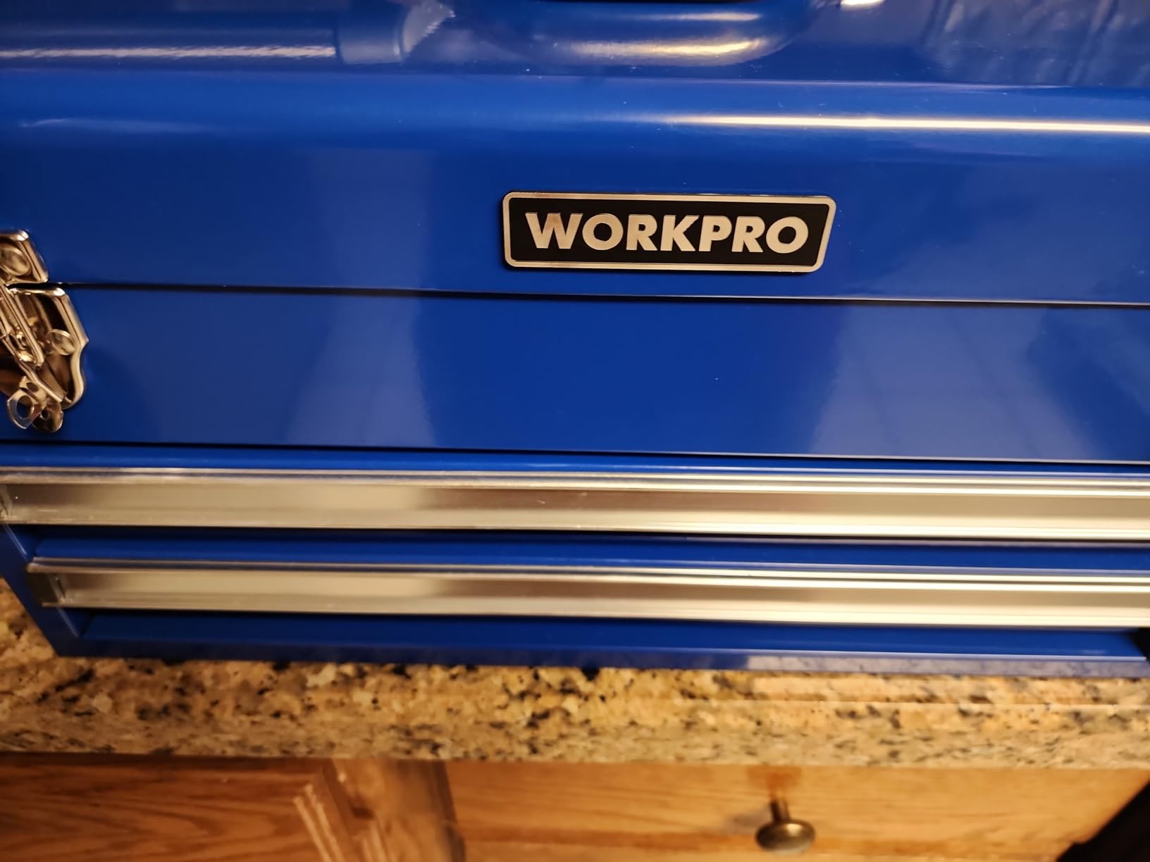 WORKPRO 15-Inch Metal Tool Box with 2 Drawers & Top Storage customer photo 1