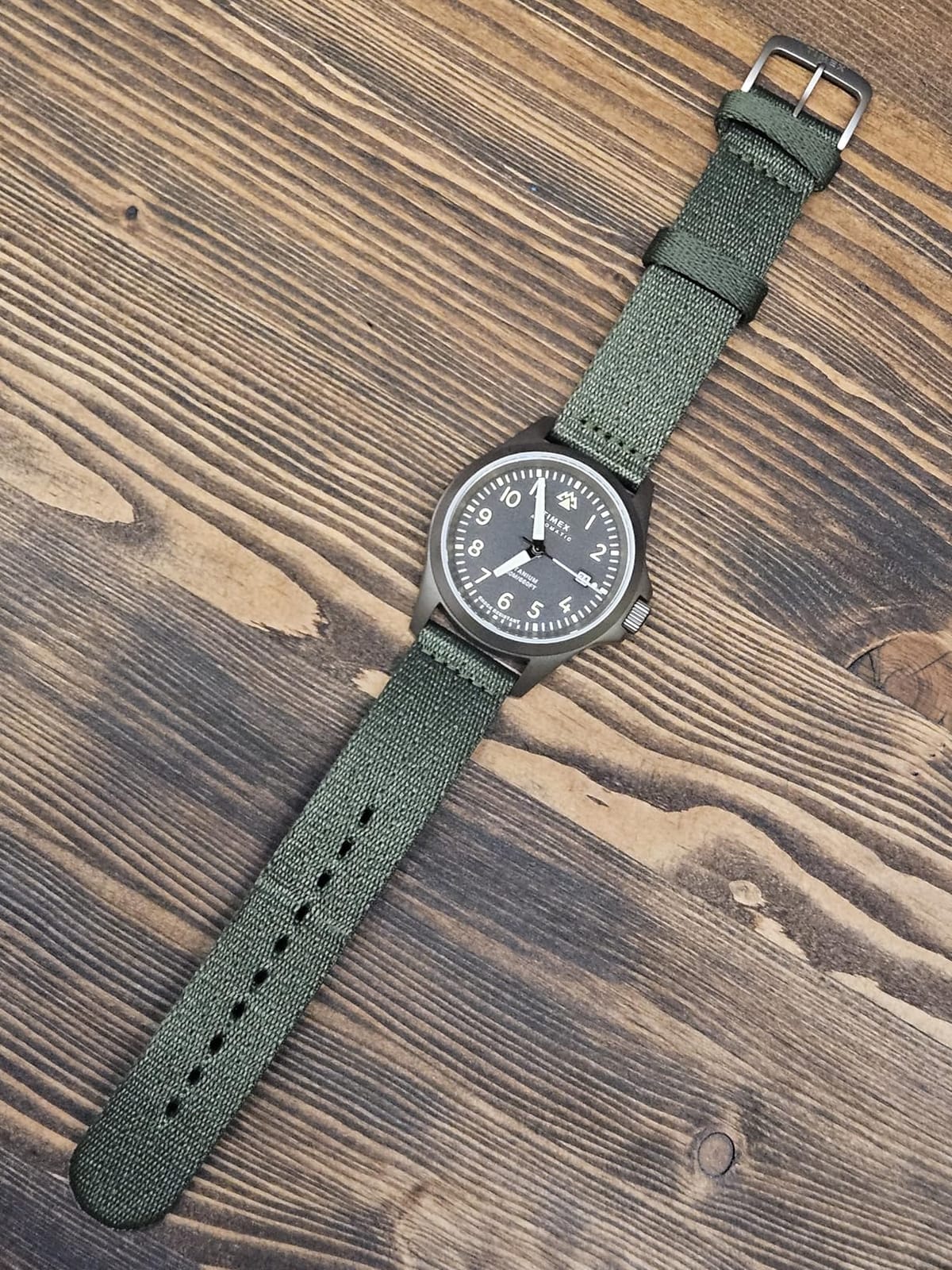 Timex Men's Expedition North Titanium Automatic 41mm Watch - Green Strap Gray Dial Titanium Case customer photo 1