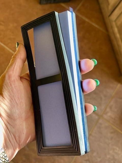 Knife Sharpening Stone Whetstone 1000 Grit Knife Sharpener Enough for Daily Sharpening Stone With 2 Non-Slip Rubber Bases,Safety and Easy to Use For Beginners customer photo 2