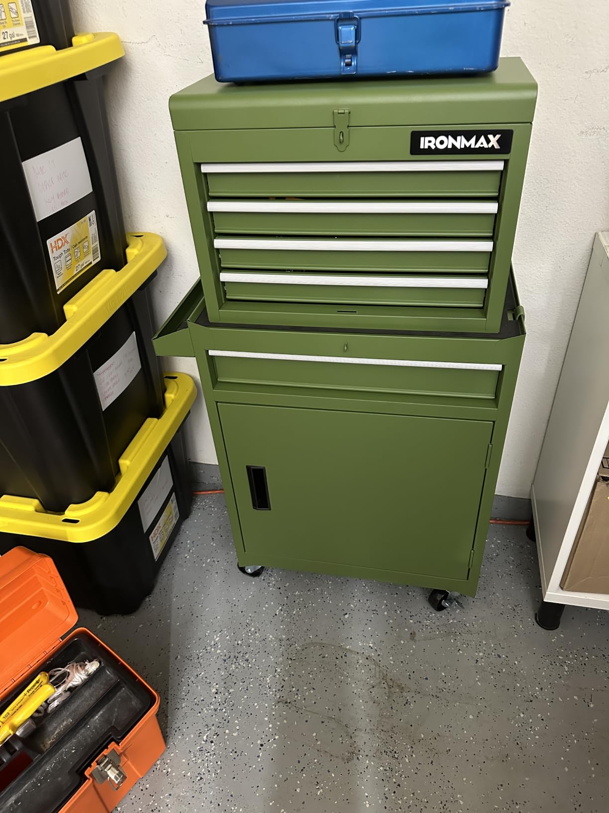 Goplus Tool Chest, 5 Drawers Rolling Tool Cabinet with Detachable Top Toolbox, Universal Lockable Wheels, Lock Bar, Protective Liner & Tool Rack, Metal Tool Storage Cart, Tool Box for Garage Workshop customer photo 1