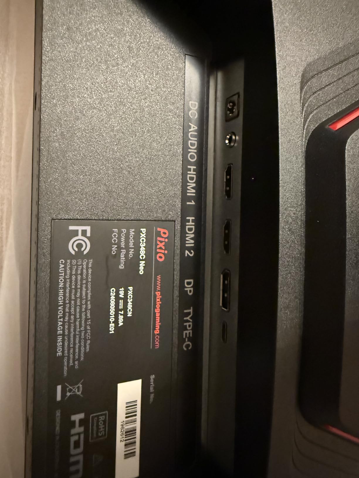 Pixio PXC348C Neo 34 inch 180Hz Refresh Rate UWQHD 1440p Ultrawide Resolution 1000R Curve Fast VA Panel 1ms Response Time USB-C Displayport 65W Charging AMD FreeSync Premium HDR Curved Gaming Monitor customer photo 1
