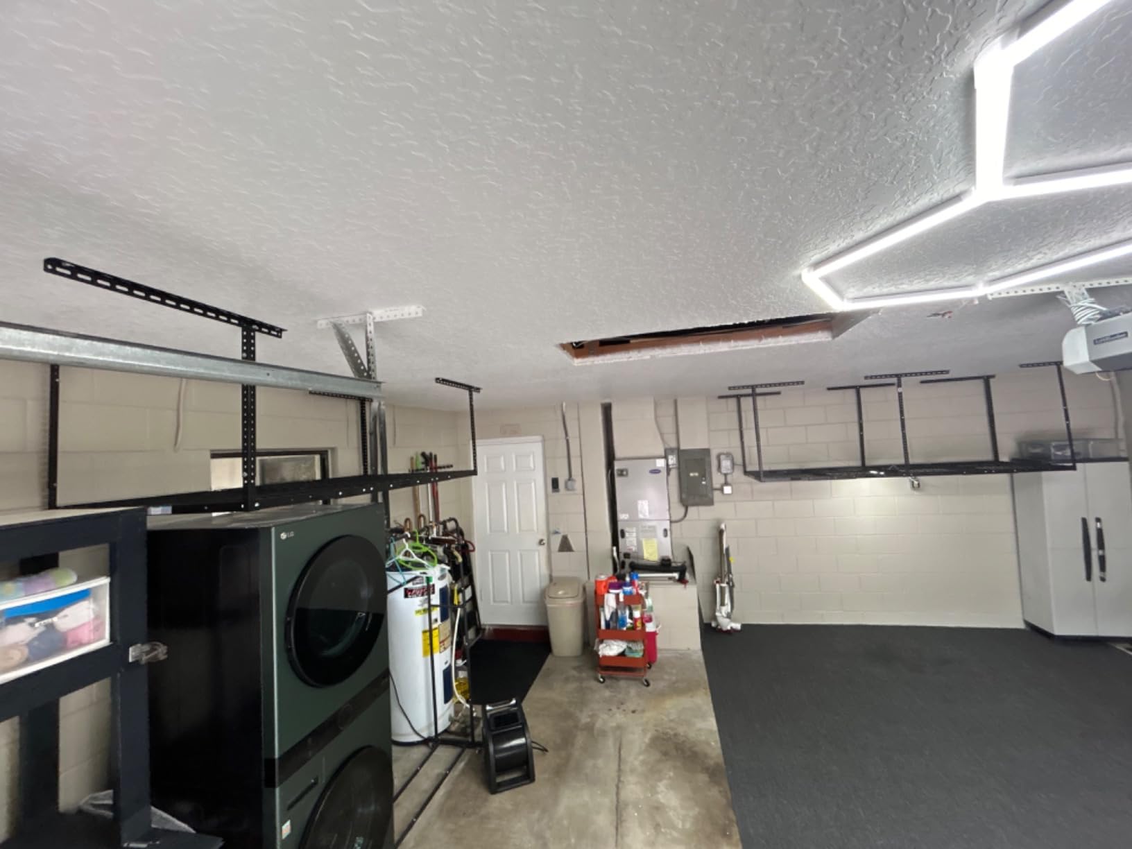 2x8ft Overhead Ceiling Garage Storage Rack, 400LBS Capacity, Black customer photo 1