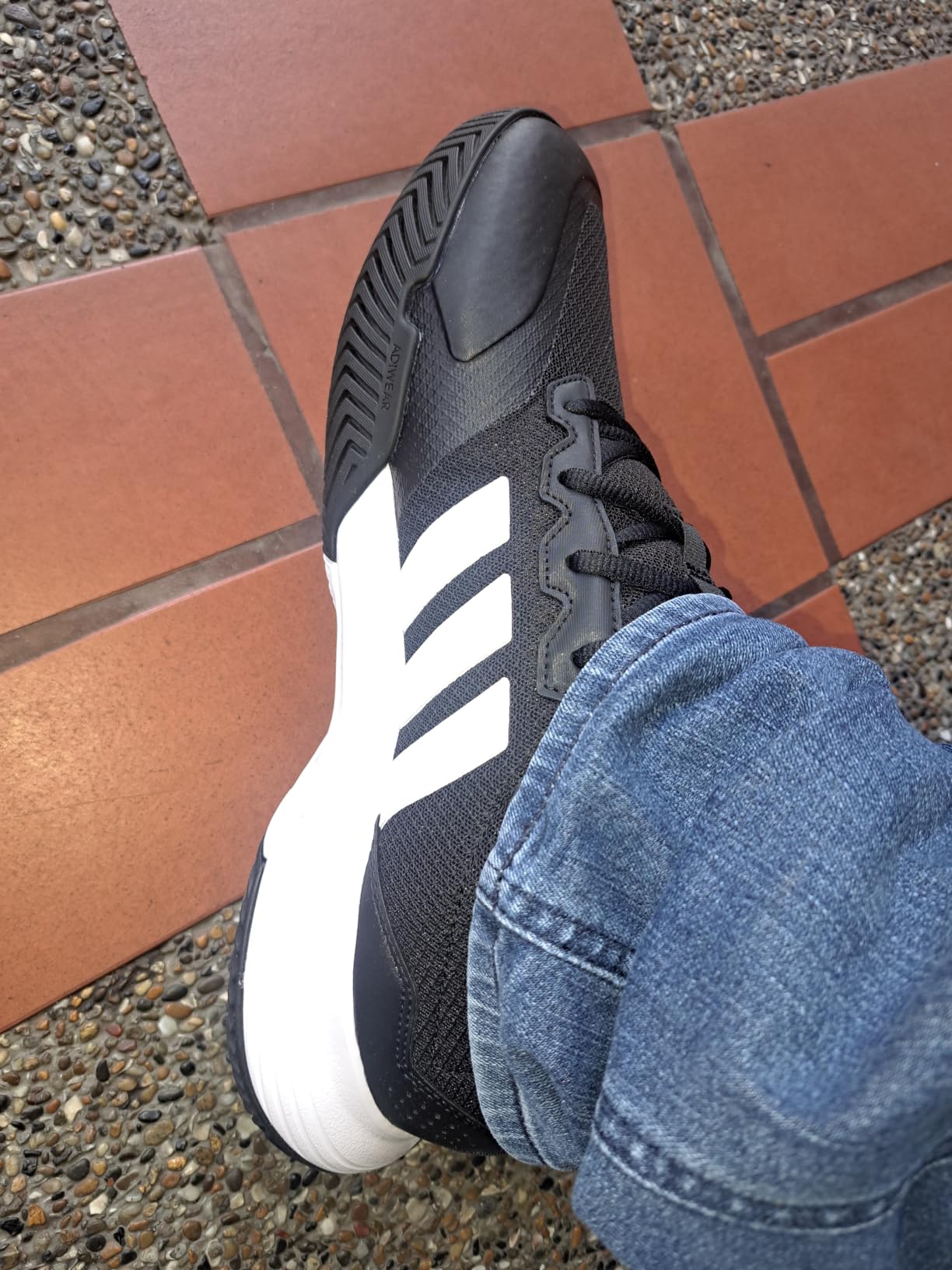 adidas Mens Gamecourt 2.0 Tennis Sneakers Shoes - Black customer photo 1