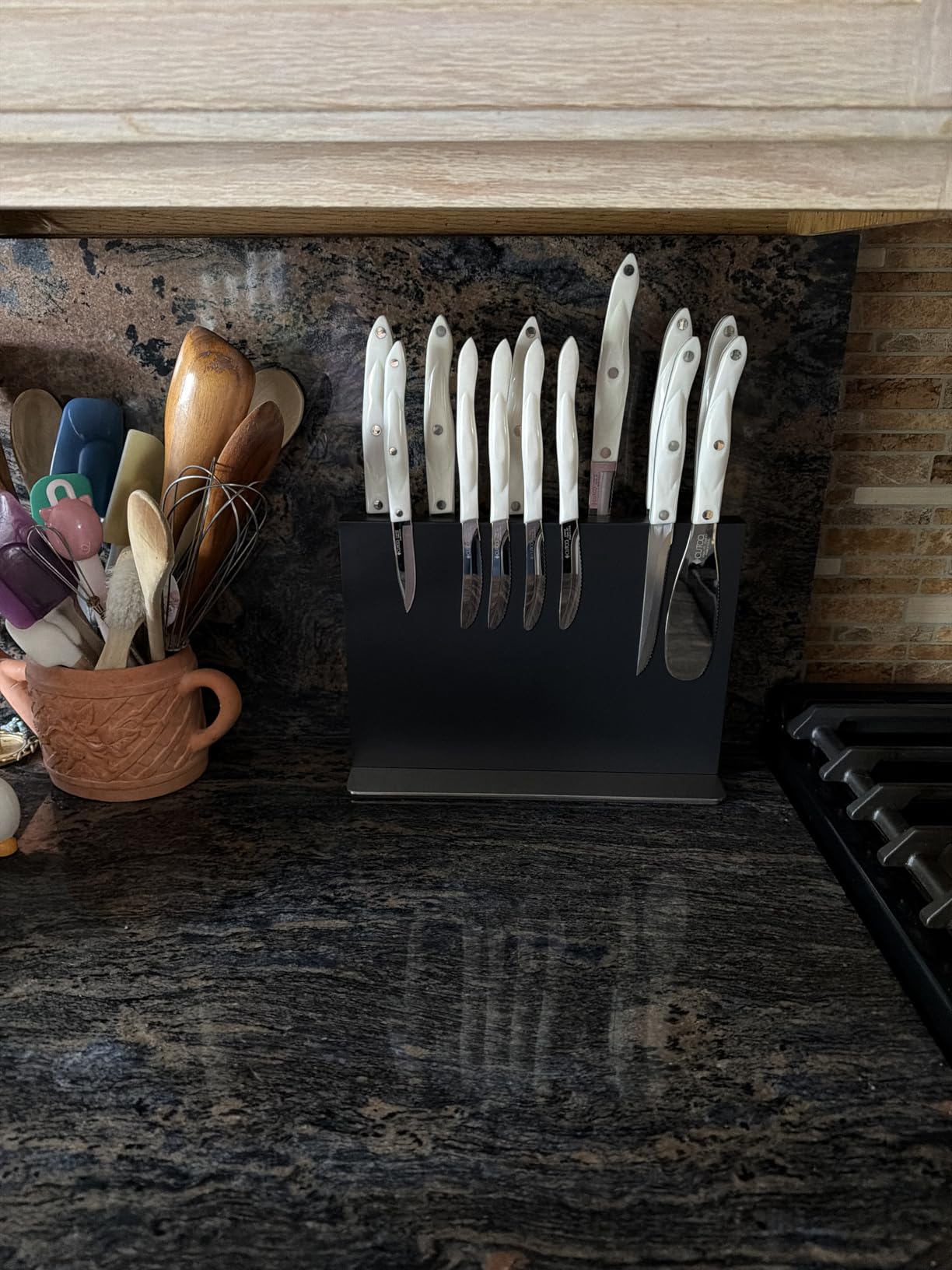 Magnetic Knife Block Without Knives—Black, Stainless Steel, 12