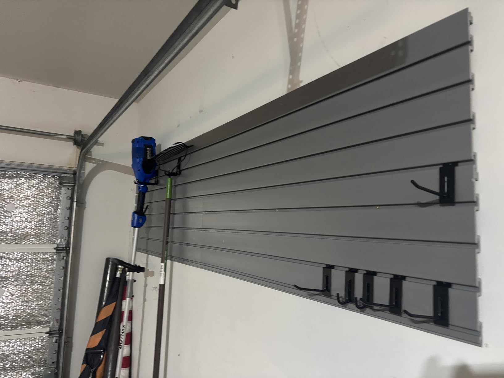 4 x 8 ft PVC Slatwall Panels for Garage Wall Organizer, Black customer photo 2