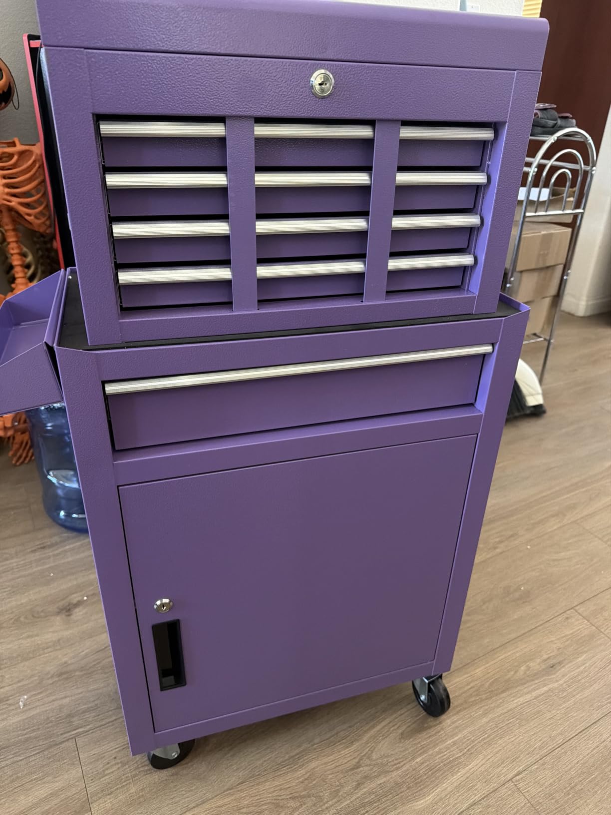 8-Drawer Rolling Tool Chest - Heavy-Duty Steel Tool Cabinet with Detachable Top Box, Locking Wheels & Security System for Garage/Workshop, 2-in-1 Design (Red) customer photo 1