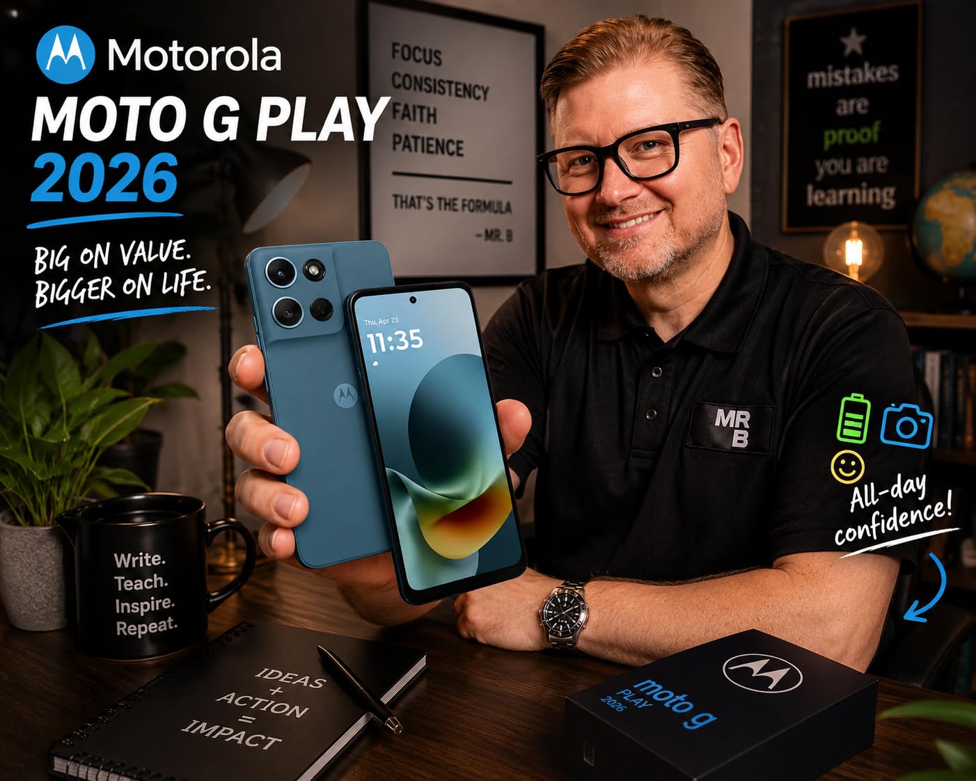 Motorola Moto G Play - 2026 | Unlocked | Made for US 4/64GB | 32MP Camera | Pantone Tapestry customer photo 1