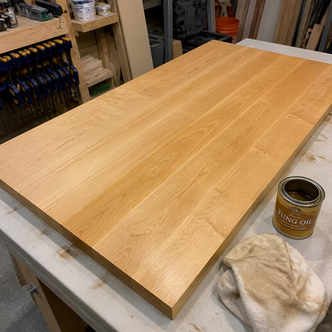 6FT Butcher Block Countertop – 72″ x 25″ x 1.5″ Solid Birch Wood Table Top, Unfinished Hardwood Slab for Kitchen Island, Washer Dryer Top, DIY Office Desk, Workbench & Dining Table customer photo 2