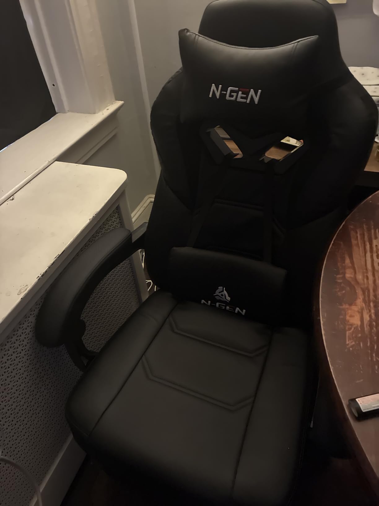 N-GEN GAMING Big & Tall Gaming Chair, Footrest, Lumbar Support, Dark Black customer photo 2