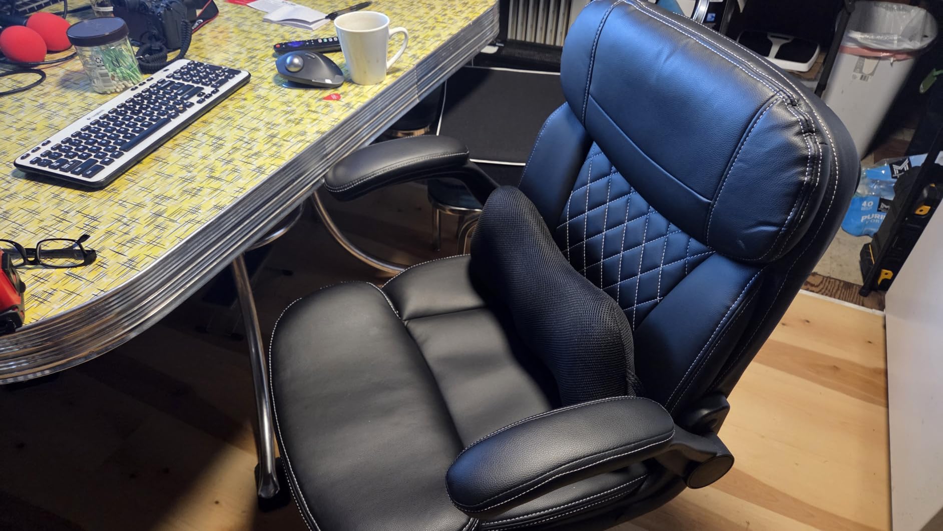 HeroSet Leather Office Chair with Upgraded Double-Layer Seat Cushion and Neckrest for Short People, Brown customer photo 1