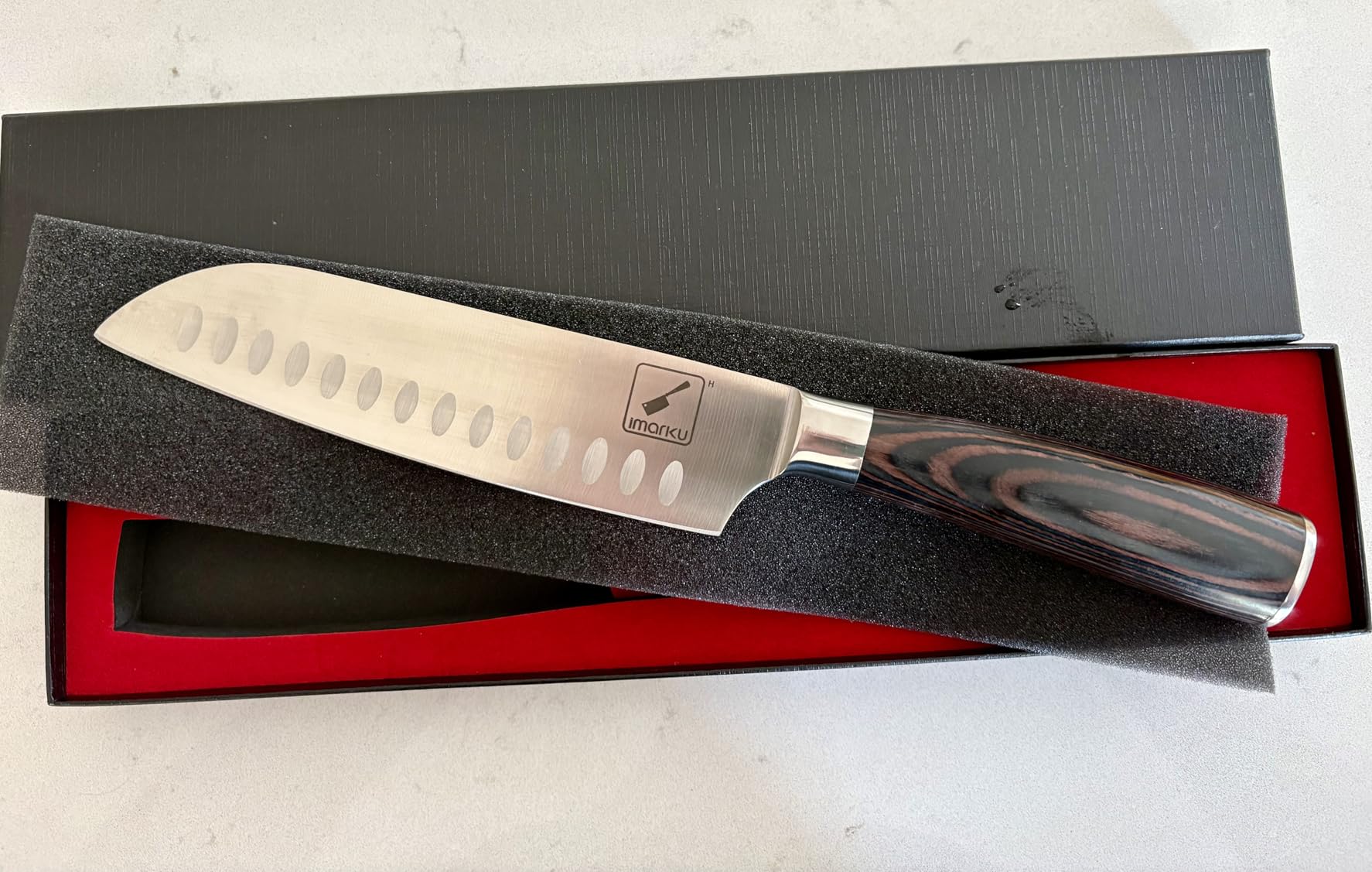 imarku Santoku Knife 5 Inch, Ultra Sharp Chef Knife with Pakkawood Handle customer photo 1